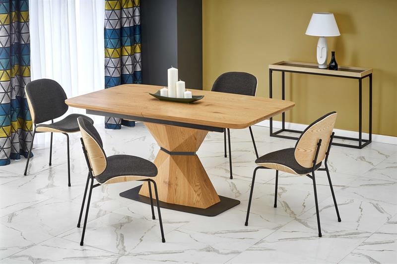 Brilliant Modern Dining Table in Golden Oak Veneer