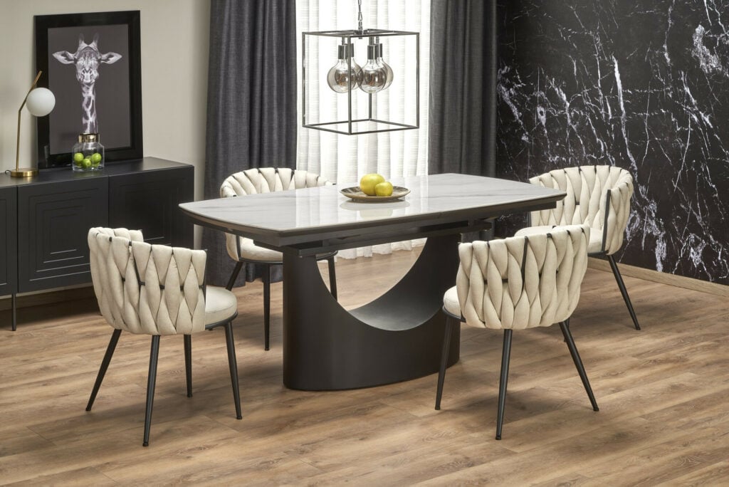 Sonrisa Extendable Dining Table White Marble Effect