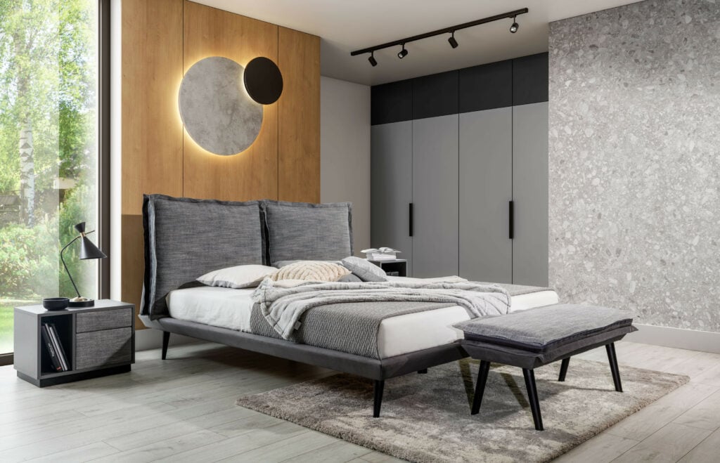 Forli Modern Bed with high legs