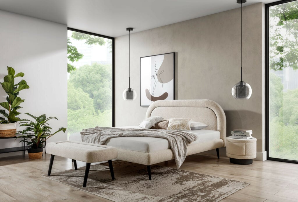 Nello Modern Bed with high legs