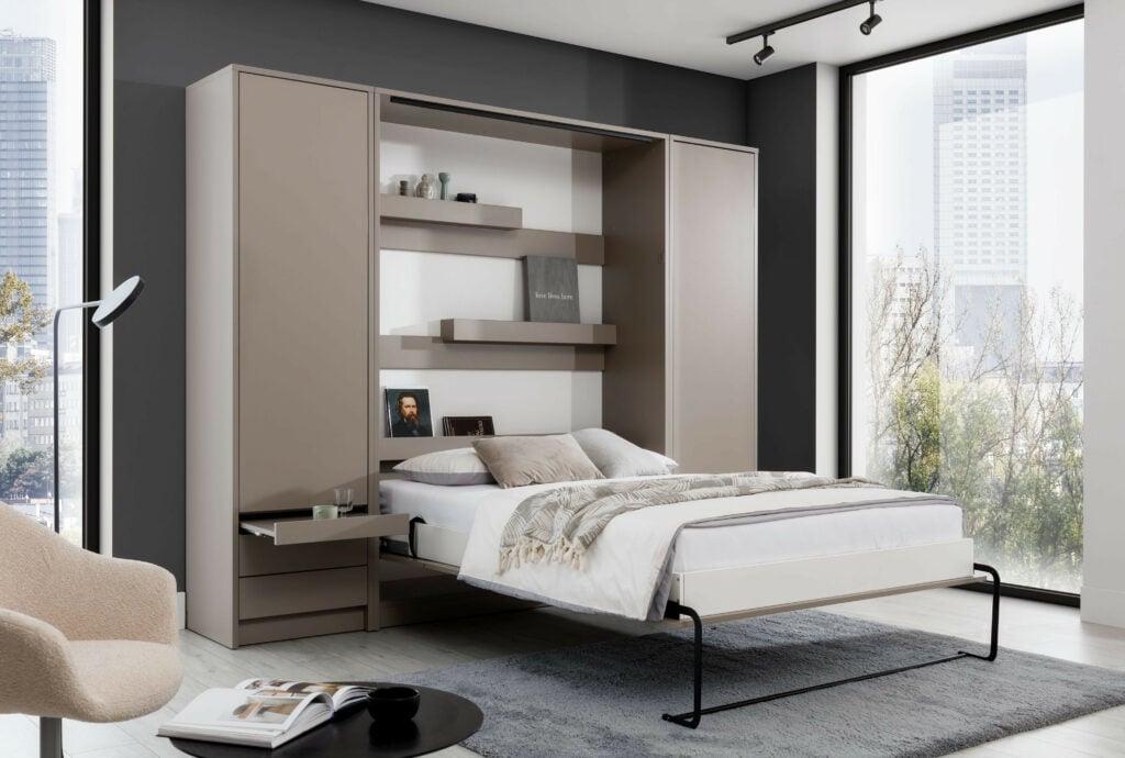 Officio wall bed with cupboards