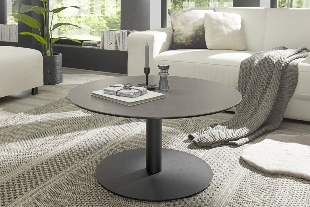 Tartu 80cm Coffee Table in Anthracite Marble Finish