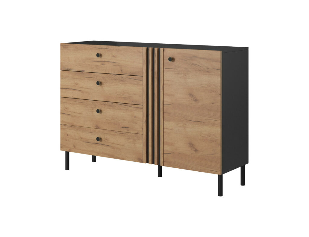 Madisson 138cm Sideboard in Golden Oak and Anthracite finish