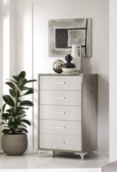 Kaila 5 drawers Tallboy in High Gloss
