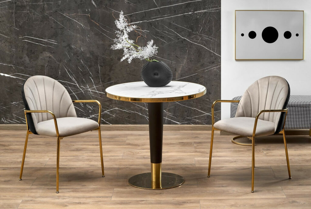 Moira Round White Marble Dining Table 79cm