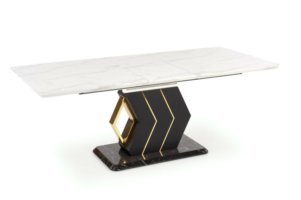 Vinci White Marble Extending Dining Table 160-200cm