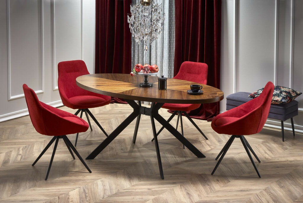 Locarno 170cm Oval Dining table in Natural Walnut Veneer
