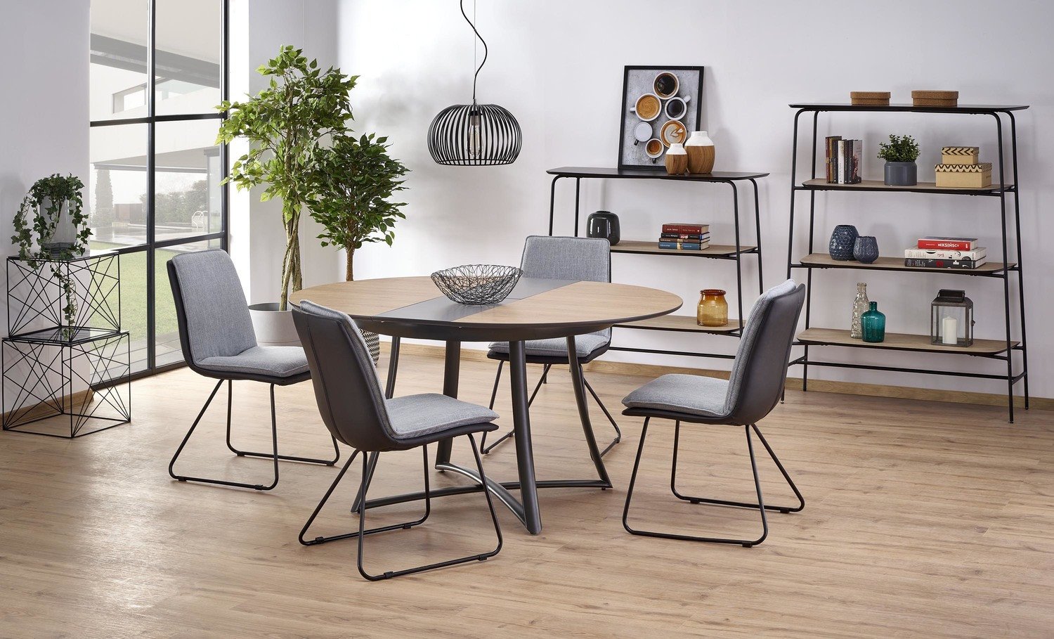 Moretti Extendable Round Dining Table in Natural Oak