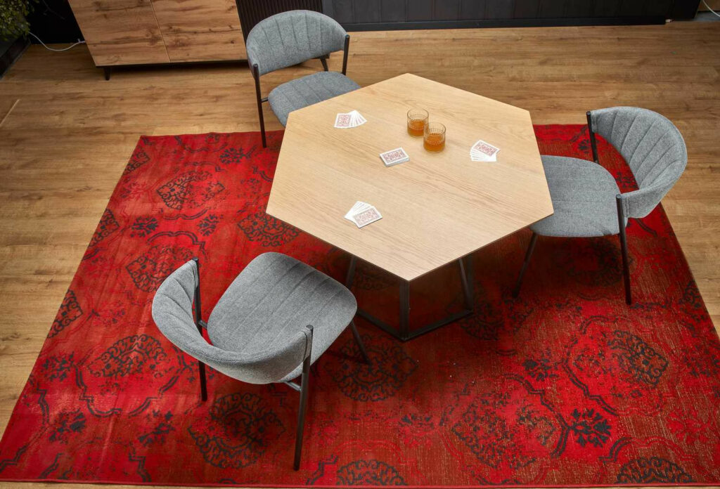 Herman Hexagonal Dining Table in Oak Veneer 110x95cm