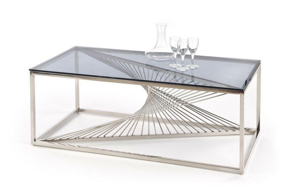 Infinity Rectangular coffee table with Smoked Glass top