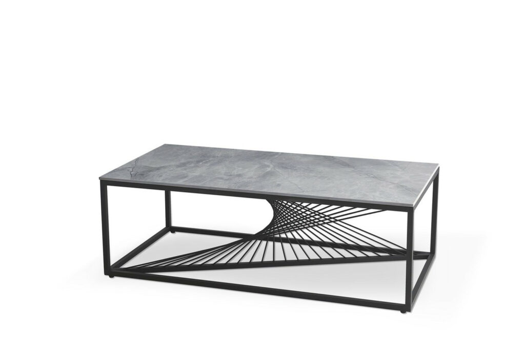 Infinity Rectangular Coffee table with Grey Ceramic Top