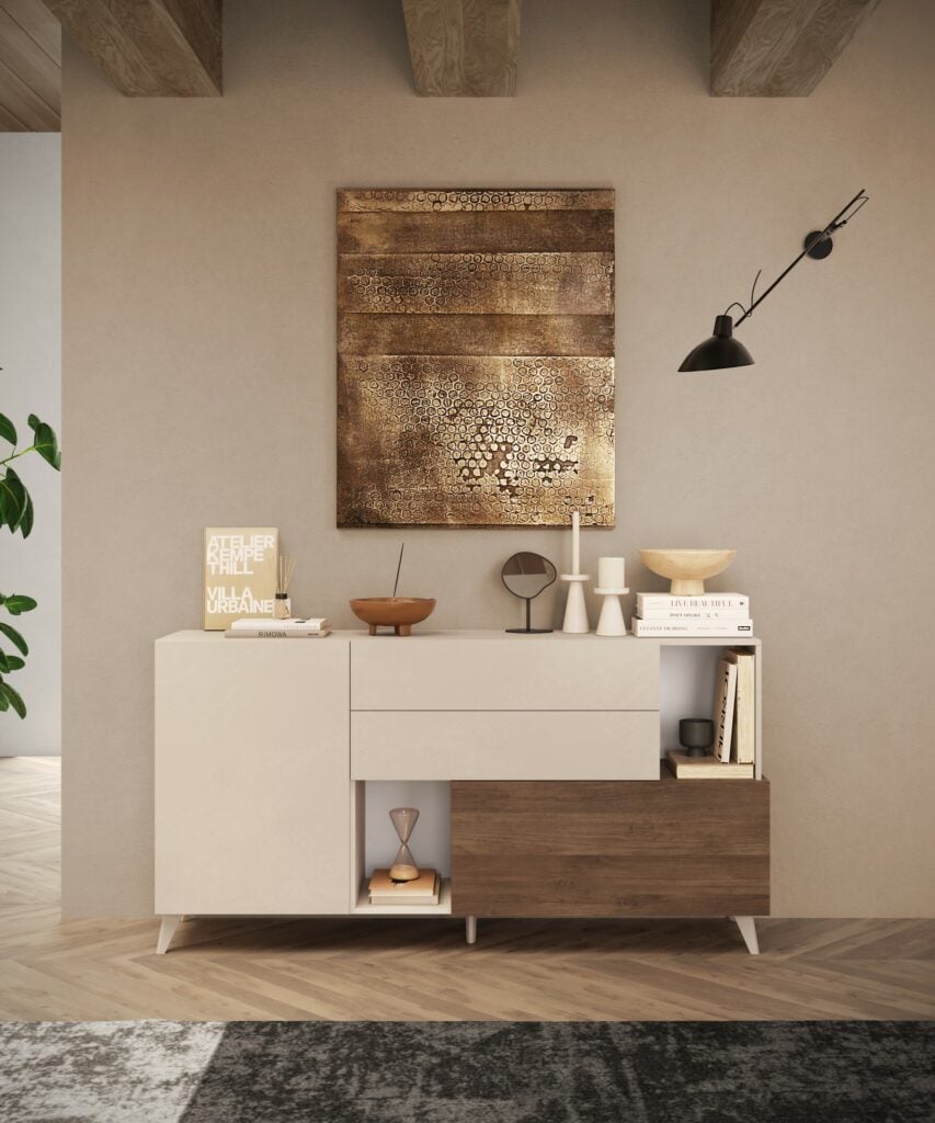Monaco 181cm Sideboard in Cashmere and Walnut