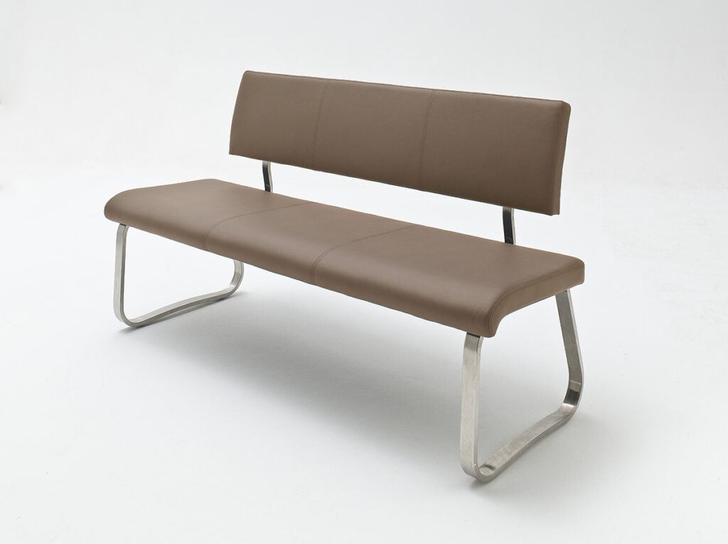 Arco Natural Leather Bench in Cappuccino