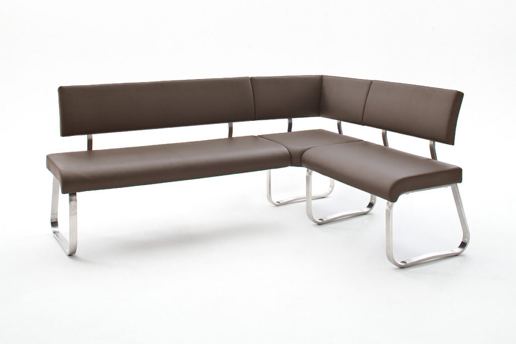 Arco Natural Leather Corner Bench in Brown