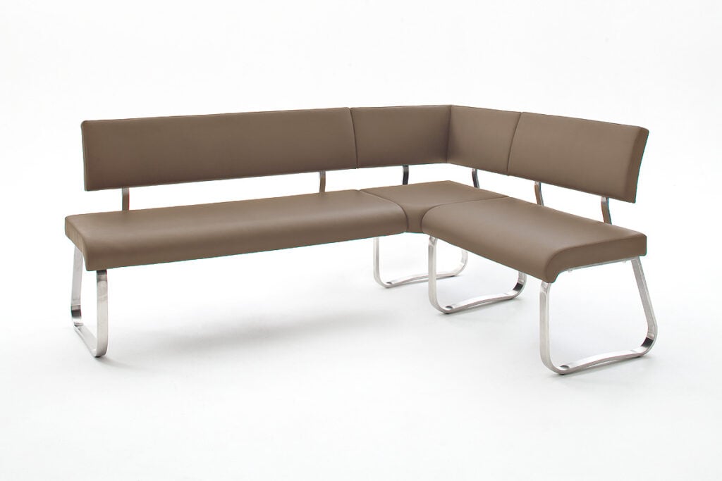 Arco Natural Leather Corner Bench in Cappuccino