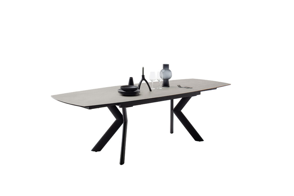 Ossana 180(260)x100cm ceramic extendable table in Anthracite