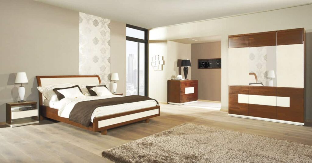 Vigo Solid Wood Bed with Bedside Cabinets