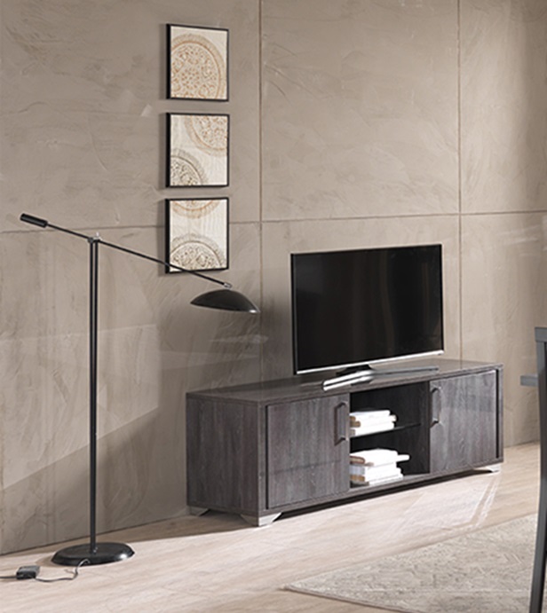 Mona 157cm TV Stand in Grey Glossy Wood