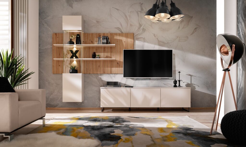 Gustawo 280cm Entertainment Wall Unit In Cashmere