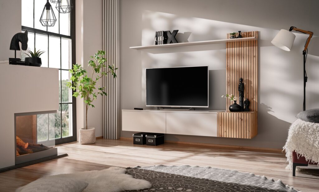 Gustawo 180cm Floating Entertainment Wall Unit In Cashmere