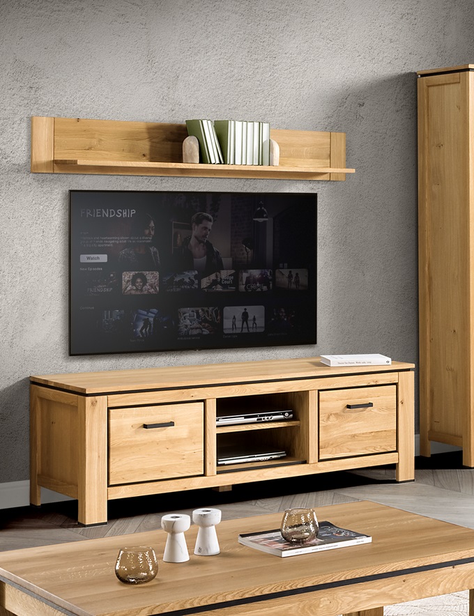 Famo 175 cm Solid Oak TV Stand