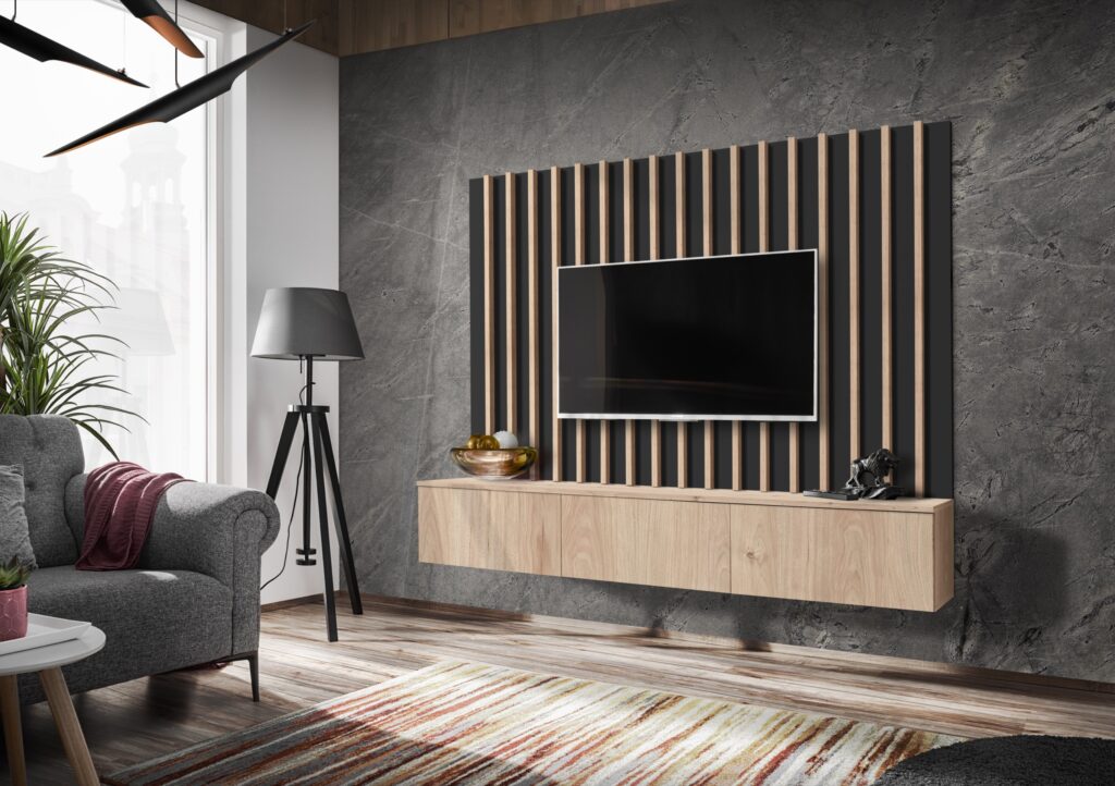 Werto 180cm Entertainment Floating Wall Unit In Hickory Jackson