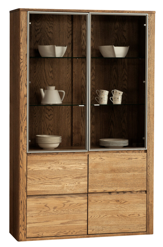 Orlando Assembled Large Solid Wood Display Cabinet in Various Finishes