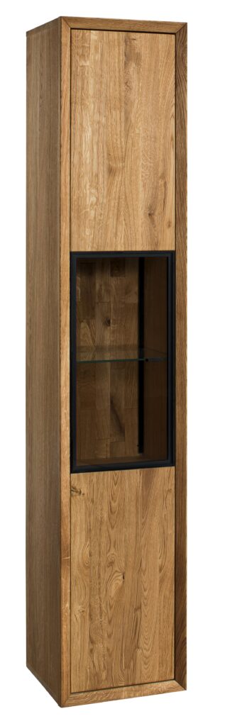 Lando 45cm Solid Oak Narrow Display Cabinet